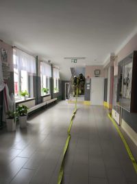 Strażacy podczas próbnej ewakuacji