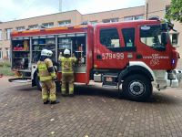 Strażacy podczas próbnej ewakuacji