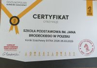 Certyfikat dla szkoły